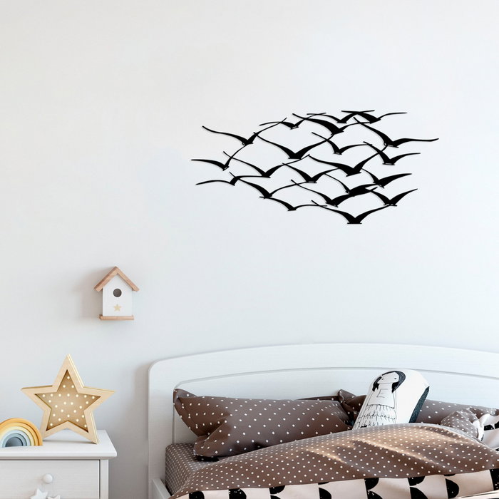 Wallity Herd Of Birds Escultura de Pared de Metal Negro Wallity Herd Of Birds Escultura de Pared de Metal Negro